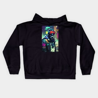 Abstract Cyberpunk Man Kids Hoodie